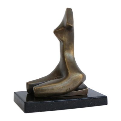 Alternate image for Polished Bronze Sculpture of Female Figure from Brazil Golden Tropical Beauty