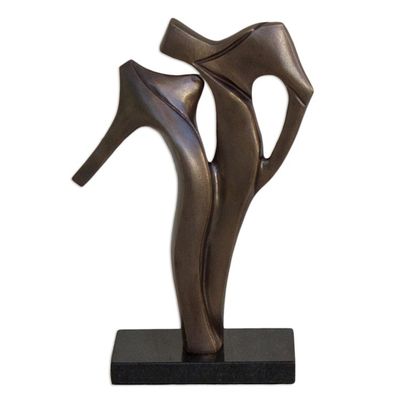 Alternate image for Limited Edition Romantic Bronze Sculpture from Brazil The Kiss II