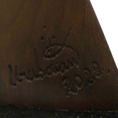 Alternate image for Abstract Angel Imbuia Wood Sculpture with Granite Base Angel of Health