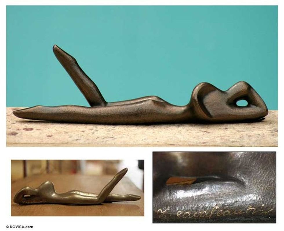 Bronze sculpture 'Sunbather I'