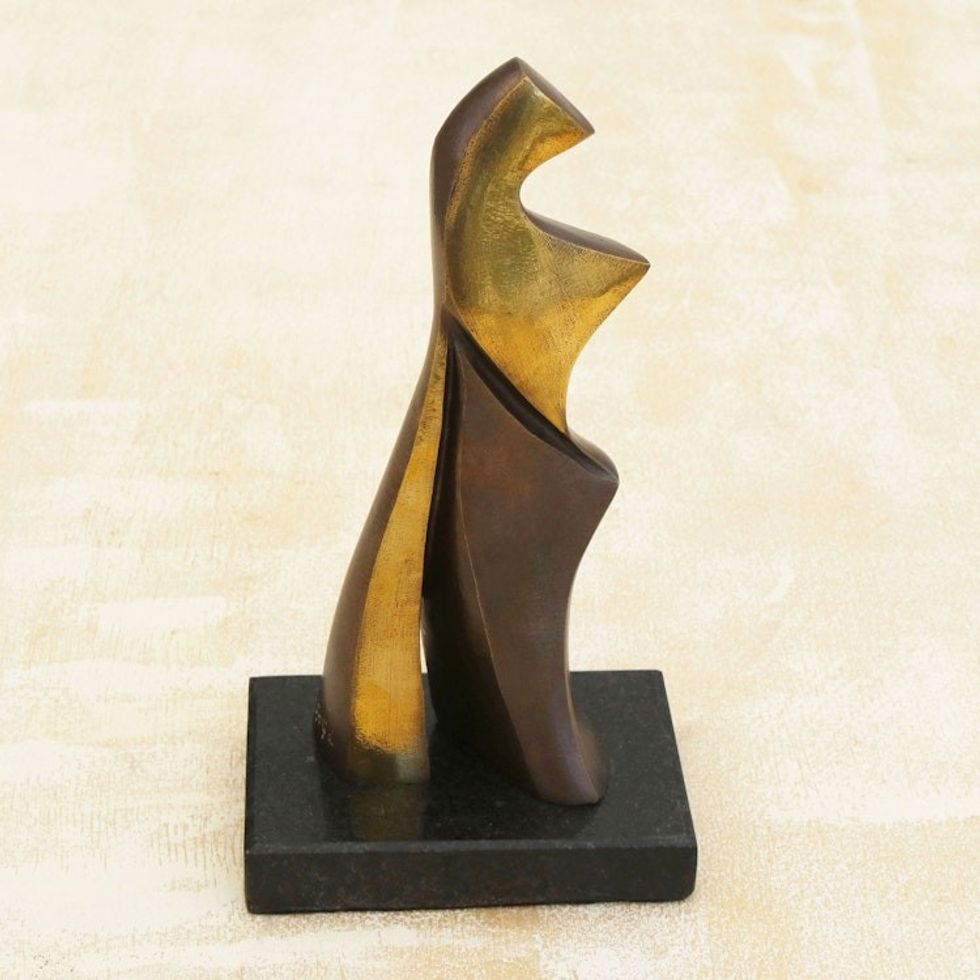 Signed Bronze Abstract Sculpture by a Brazilian Artist 'Maternal'