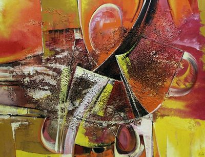 Alternate image for Mixed Media Original Abstract Painting Orchestra