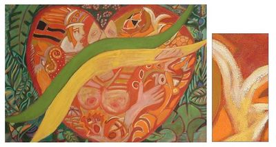 Alternate image for Surrealist Painting from Brazil Brazilian Heart