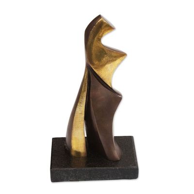 Alternate image for Signed Bronze Abstract Sculpture by a Brazilian Artist Maternal