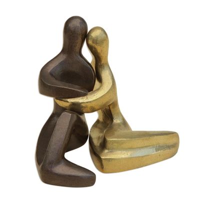 Alternate image for Modern Bronze Sculpture from Brazil Pair In Love