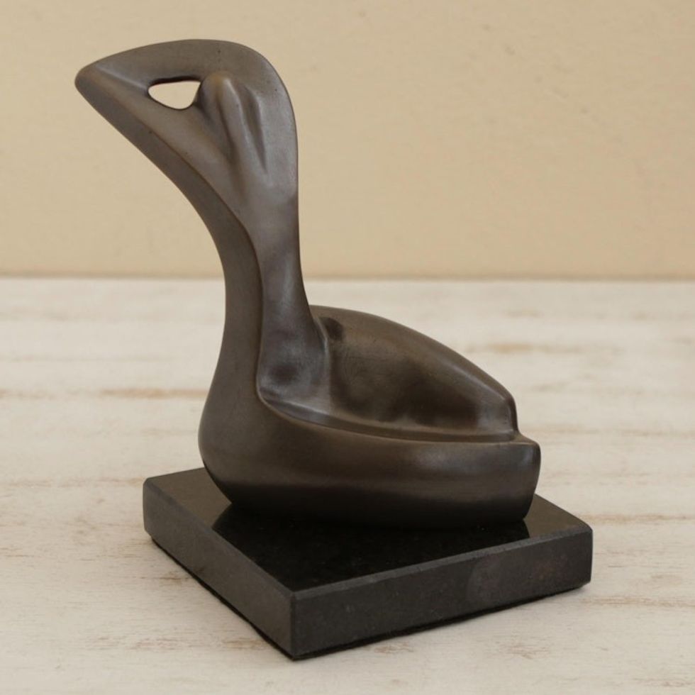 Sleek Bronze Sculpture of Seated Madonna 'Renaissance Madonna Seated III'