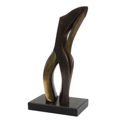 Alternate image for Signed Brazilian Abstract Bronze Sculpture with Granite Base Feminine Attitude