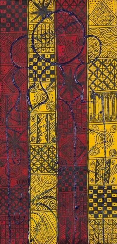 Alternate image for Signed Modern Painting by a Ghanaian Artist African Modernist