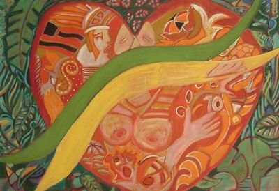 Alternate image for Surrealist Painting from Brazil Brazilian Heart