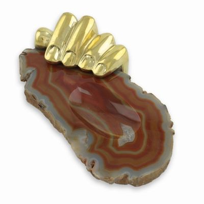 Alternate image for Bronze and Agate Soap Dish Sculpted Tray Left Hand Agate I