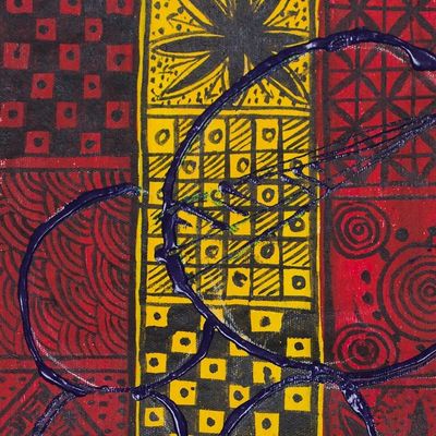 Alternate image for Signed Modern Painting by a Ghanaian Artist African Modernist