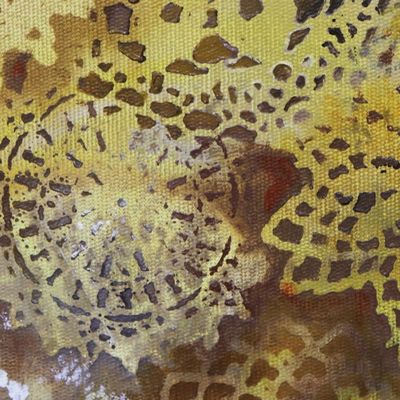 Alternate image for Star Motif Signed Abstract Painting from Brazil Falling Stars