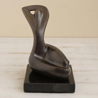 Alternate image for Sleek Bronze Sculpture of Seated Madonna Renaissance Madonna Seated III
