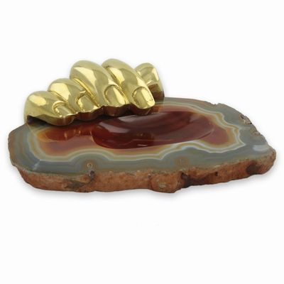 Alternate image for Bronze and Agate Sculpted Tray Right Hand Agate