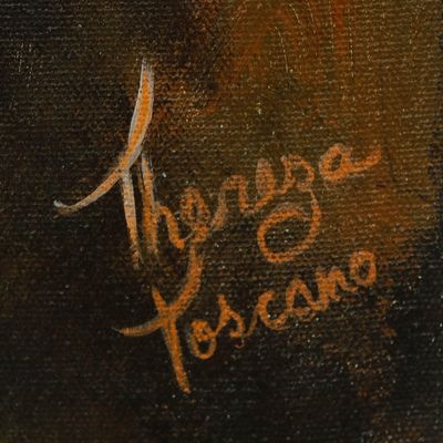 Alternate image for Acrylic on Canvas Floral Still-Life Painting from Brazil Spring Colors