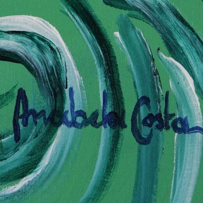 Alternate image for Signed Expressionist Painting of Two Women from Brazil Opposite Looks