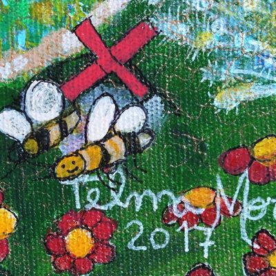 Alternate image for Signed Naif Portrait of a Peacocks in Paradise Peacock Party