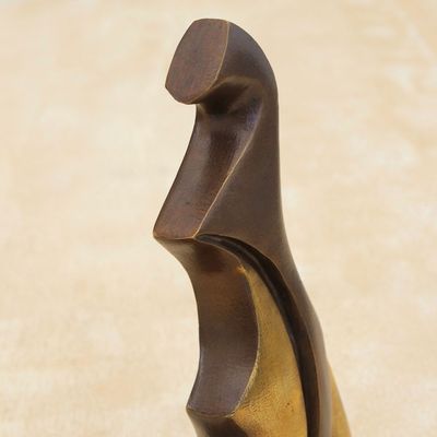 Alternate image for Signed Bronze Abstract Sculpture by a Brazilian Artist Maternal