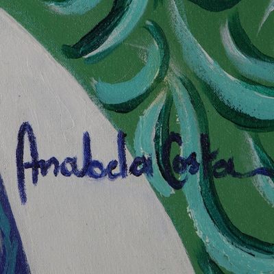 Alternate image for Signed Expressionist Painting of a Woman from Brazil The Strength of a Look