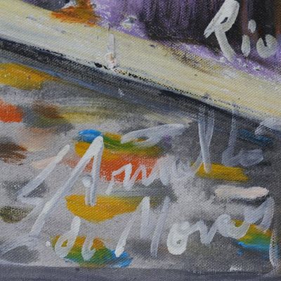 Alternate image for Unstretched Impressionist Favela Painting in Acrylic Favela Dona Marta V