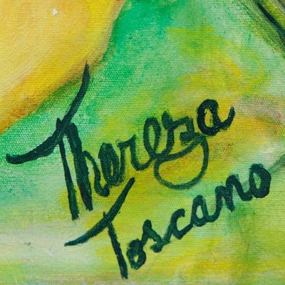 Alternate image for Acrylic on Canvas Rose Still-Life Painting from Brazil Roses, Roses, Roses