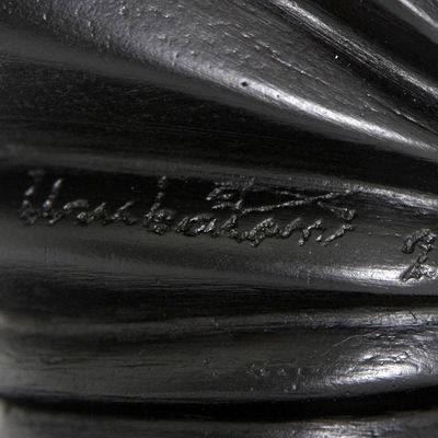 Alternate image for Abstract Signed Black Resin Love Theme Sculpture Kiss