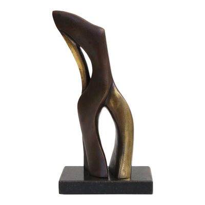 Alternate image for Signed Brazilian Abstract Bronze Sculpture with Granite Base Feminine Attitude