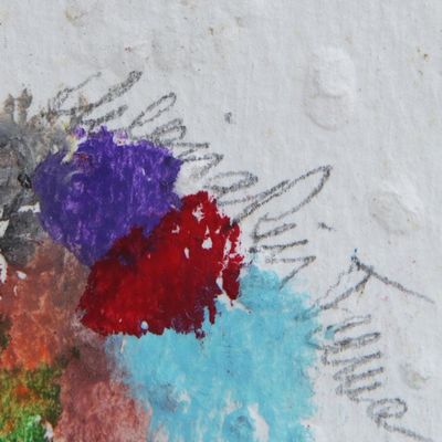 Alternate image for Signed Painting with Colorful Abstract Designs from Brazil Rock Crystals II