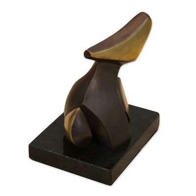 Alternate image for Signed Bronze Abstract Sculpture by a Brazilian Artist Sensual Woman