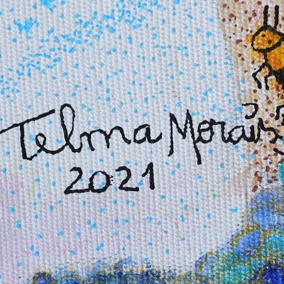 Alternate image for Bride Throws the Bouquet Colorful Naif Painting The Waiting Room