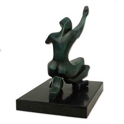 Alternate image for Fine Art Bronze Sculpture of a Figure Kneeling from Brazil Thanking God