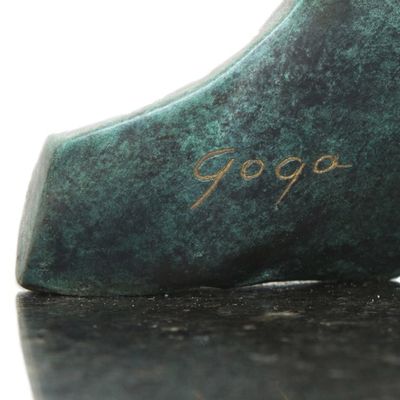 Alternate image for Fine Art Bronze Sculpture of a Figure Kneeling from Brazil Thanking God