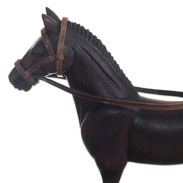 Alternate image for Hand Carved Horse Family Sculpture Pair from Peru Equine Family