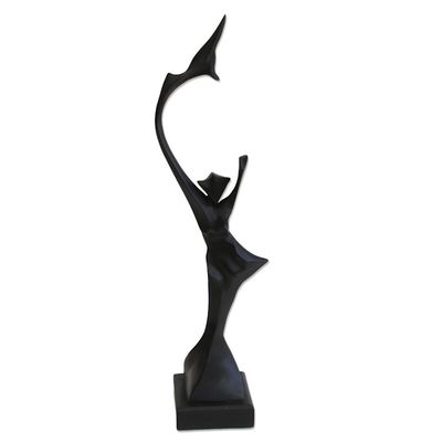 Alternate image for Limited Edition Abstract Resin Freedom Sculpture Solid Fire