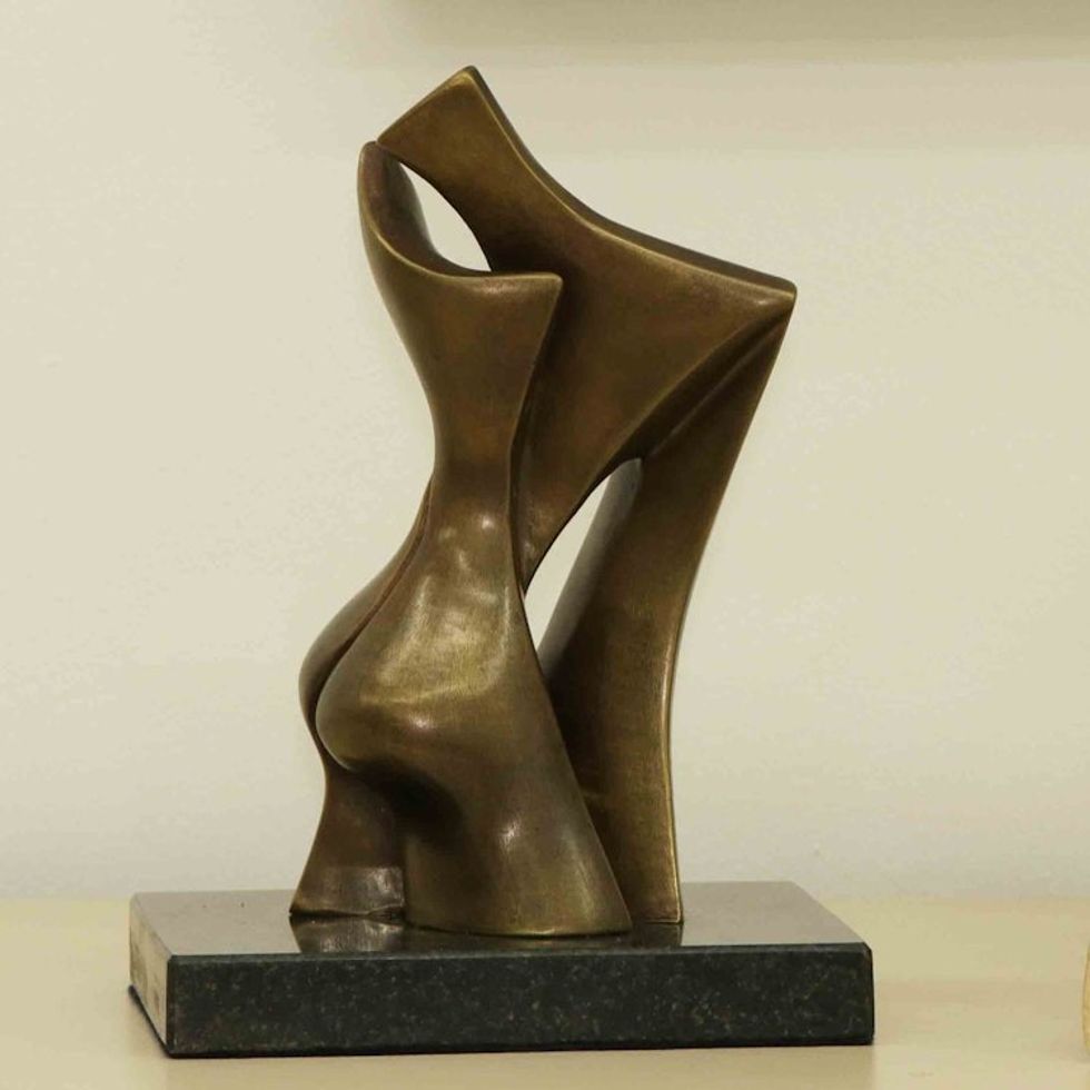 Romantic Abstract Fine Art Bronze Sculpture from Brazil 'Unity'