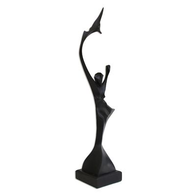 Alternate image for Limited Edition Abstract Resin Freedom Sculpture Solid Fire