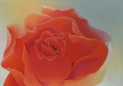 Alternate image for Peace Rose Signed Stretched Painting of Symbolic Flower Nectar of Life