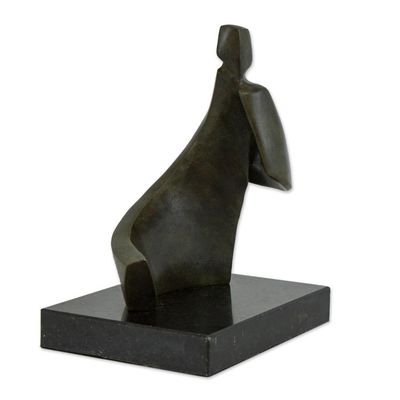 Alternate image for Original Signed Contemporary Brazilian Bronze Sculpture Angel
