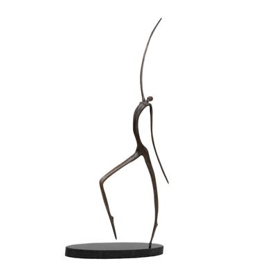 Alternate image for Semi-Abstract Oxidized Bronze Sculpture Handmade in Brazil Walking
