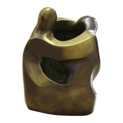 Alternate image for Original Signed Polished Bronze Sculpture from Brazil Embrace