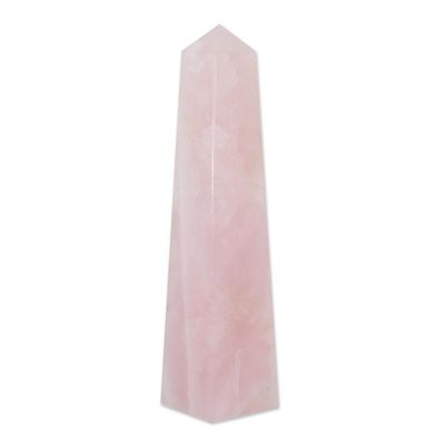 Alternate image for Pink Rose Quartz Obelisk Sculpture from Brazil Obelisk of Universal Love