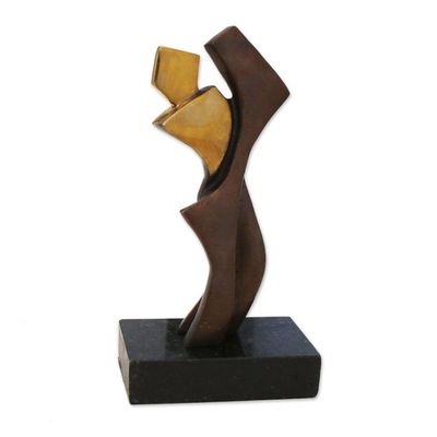 Alternate image for Modern Abstract Bronze Sculpture of a Couple in Love Passion