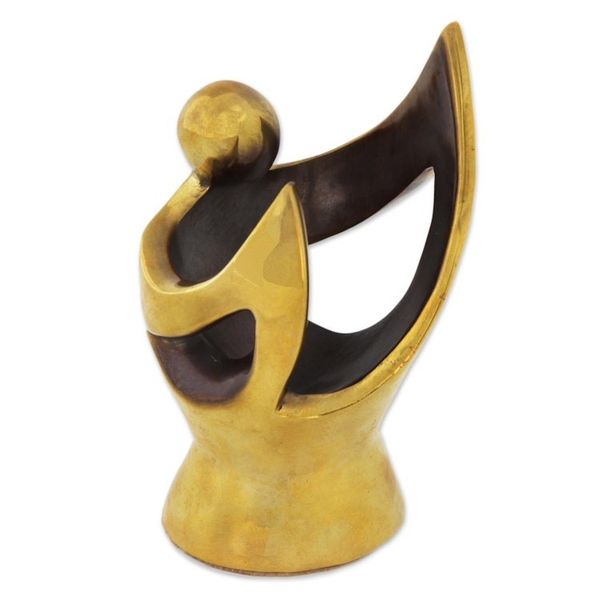 Alternate image for Brazilian Singer Sculpture in Polished and Oxidized Bronze Troubadour