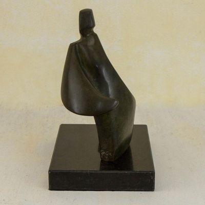 Alternate image for Original Signed Contemporary Brazilian Bronze Sculpture Angel