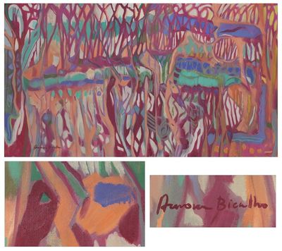 Alternate image for Brazilian Abstract Marshland Painting Marshland I