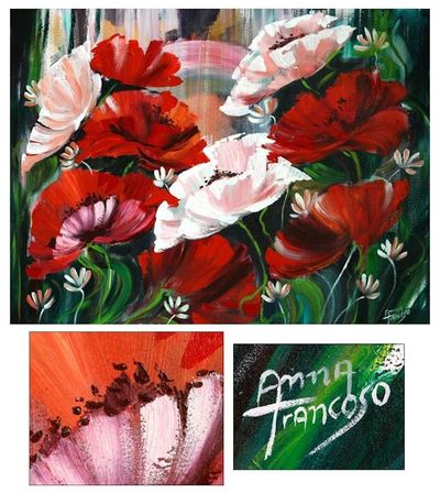 Alternate image for Floral Impressionist Painting from Brazil Poppies