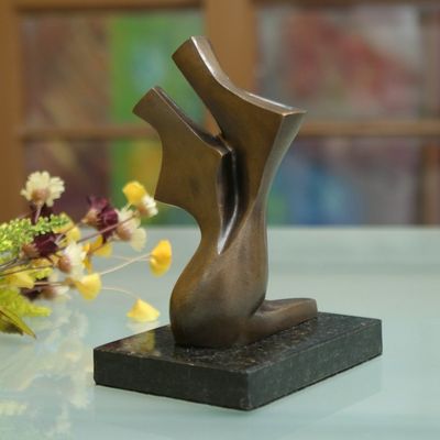 Alternate image for Abstract Bronze Sculpture of a Couple Dancing from Brazil Dancing