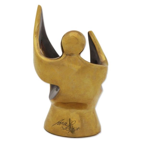 Alternate image for Brazilian Singer Sculpture in Polished and Oxidized Bronze Troubadour