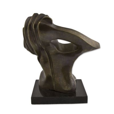 Alternate image for Modern Fine Art Brazilian Signed Bronze Sculpture Blossoming Love