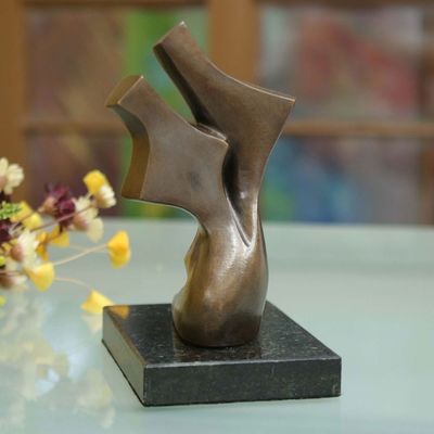 Alternate image for Abstract Bronze Sculpture of a Couple Dancing from Brazil Dancing